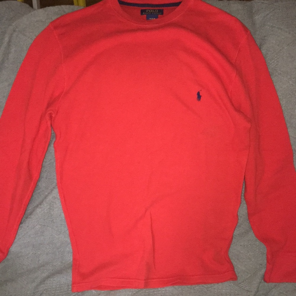 Mens red polo Ralph Lauren thermal